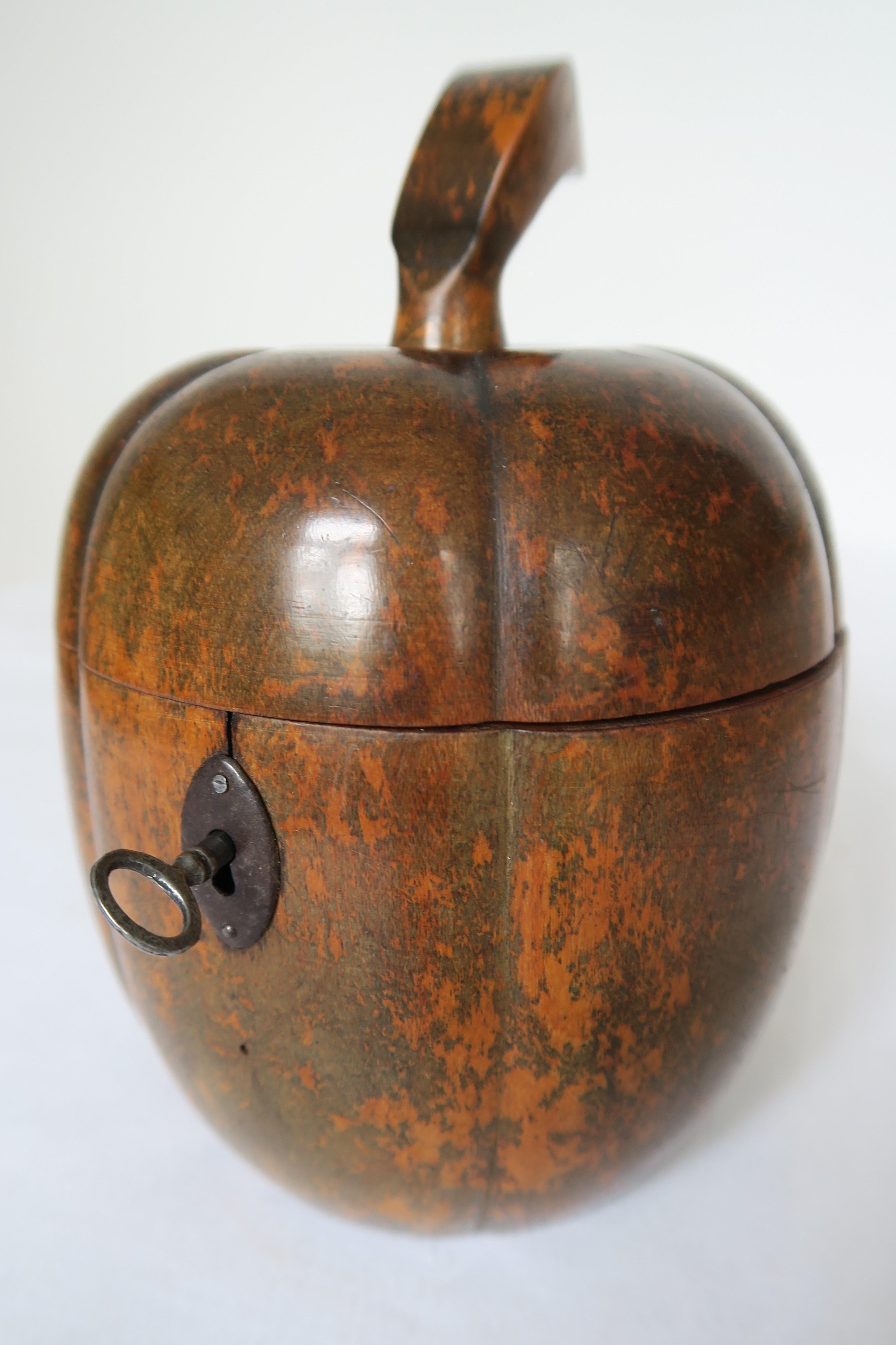 Pumpkin Shaped Wooden Tea Caddy, George II Period 6
