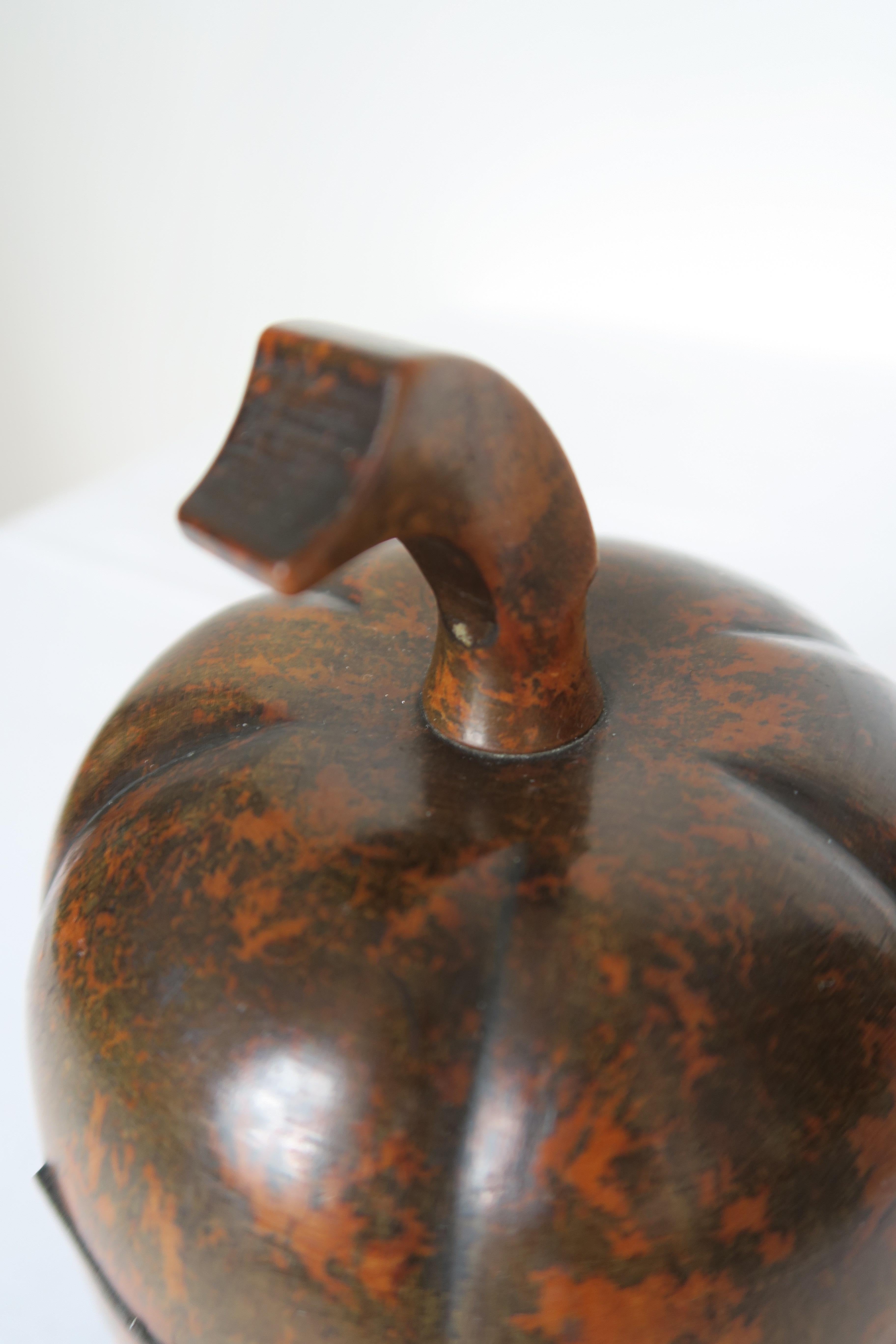Pumpkin Shaped Wooden Tea Caddy, George II Period 1