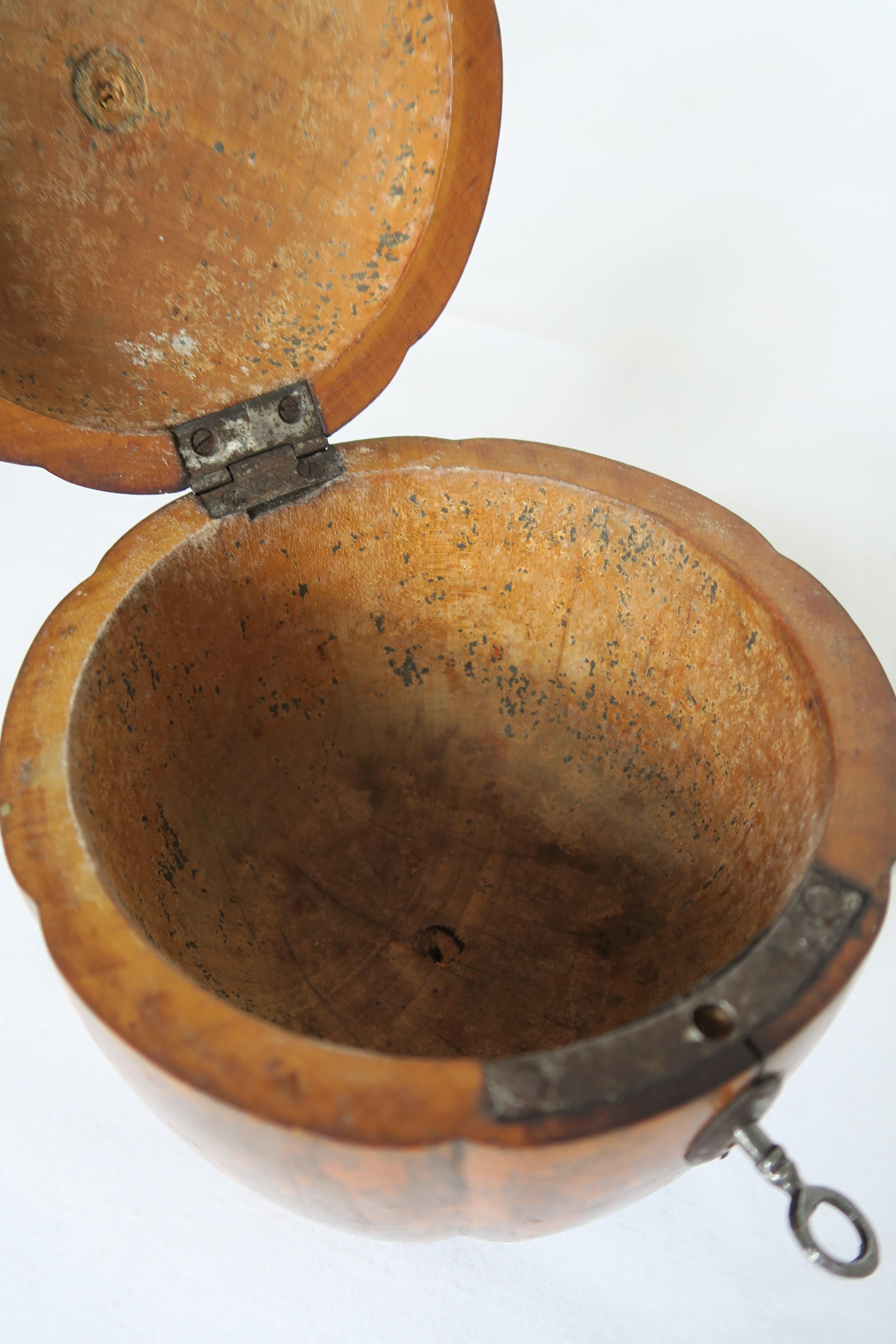 Pumpkin Shaped Wooden Tea Caddy, George II Period 3