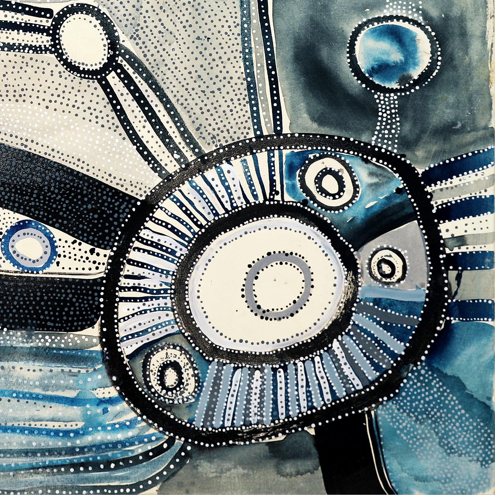 „Antara“, ein Acryl- und Tuschegemälde auf Leinen von Puna Yanima. im Angebot 5