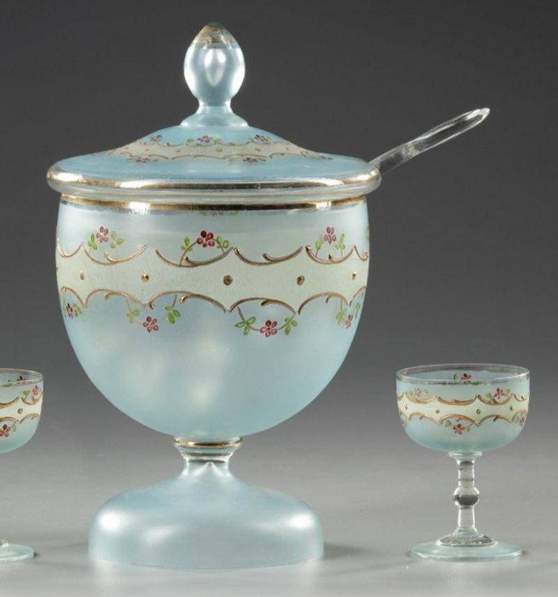 Punch Bowl and Glass For Sale at 1stDibs uranium glass punch bowl set