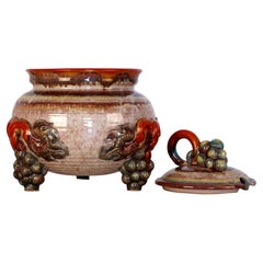 Ciotola da punch "Bacchus" in stile Art Déco STATEMENT, utilizzabile anche come coprivaso, D&B con smalto all'uranio