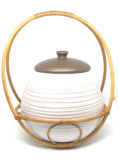 Juego de Poncheras de Cerámica de Ratán Moderna de Mediano Siglo Waechtersbach Alemania, años 60