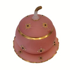 Punch bowl shape of a pumpkin pink opaline crystal, Baccarat, Napoleon III