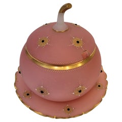 Punch bowl shape of a pumpkin pink opaline crystal, Baccarat, Napoleon III