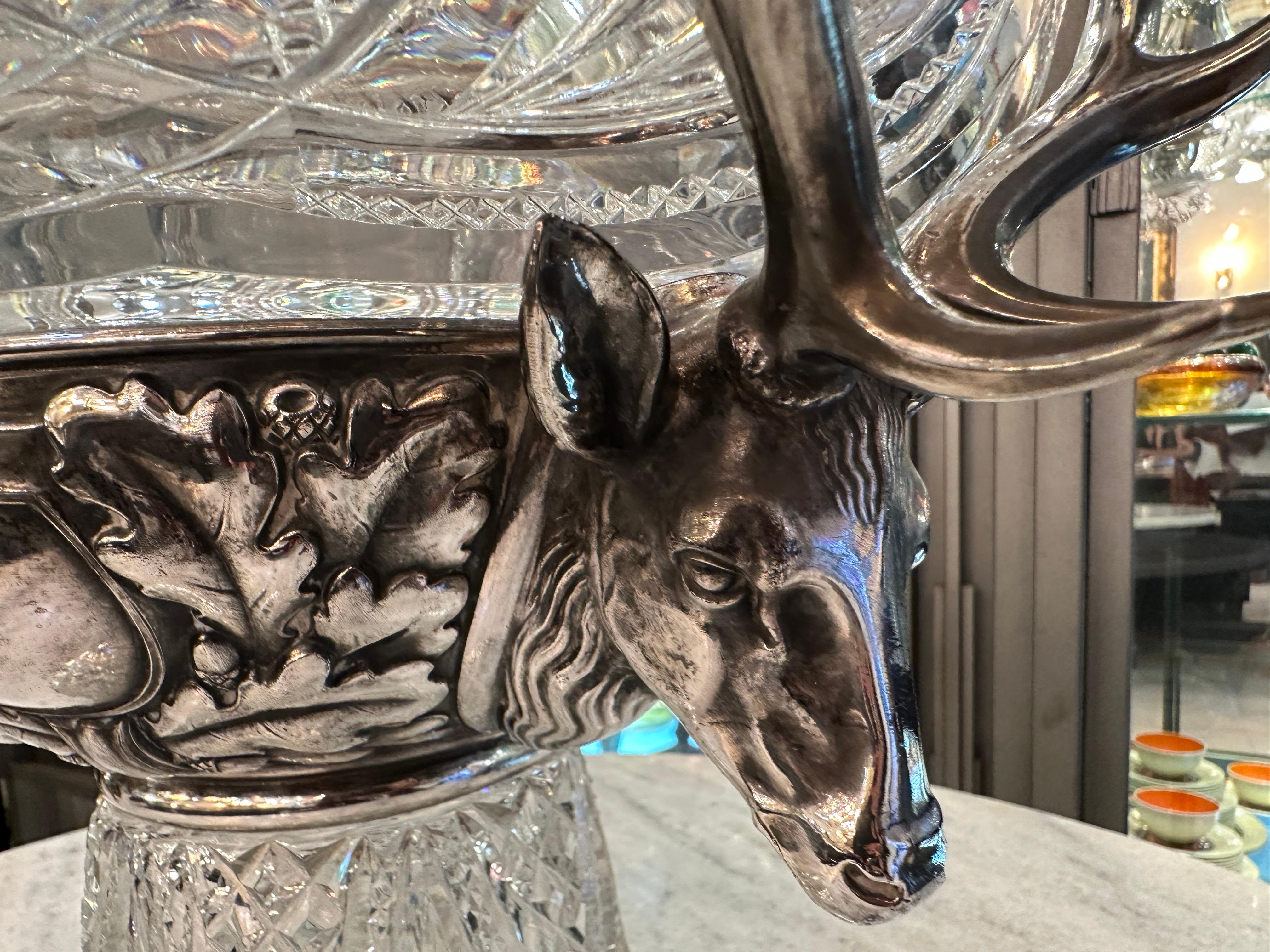 Punch Bowl with Deer Style and peacock , Jugendstil, Art Nouveau, Liberty, 1910 For Sale 9