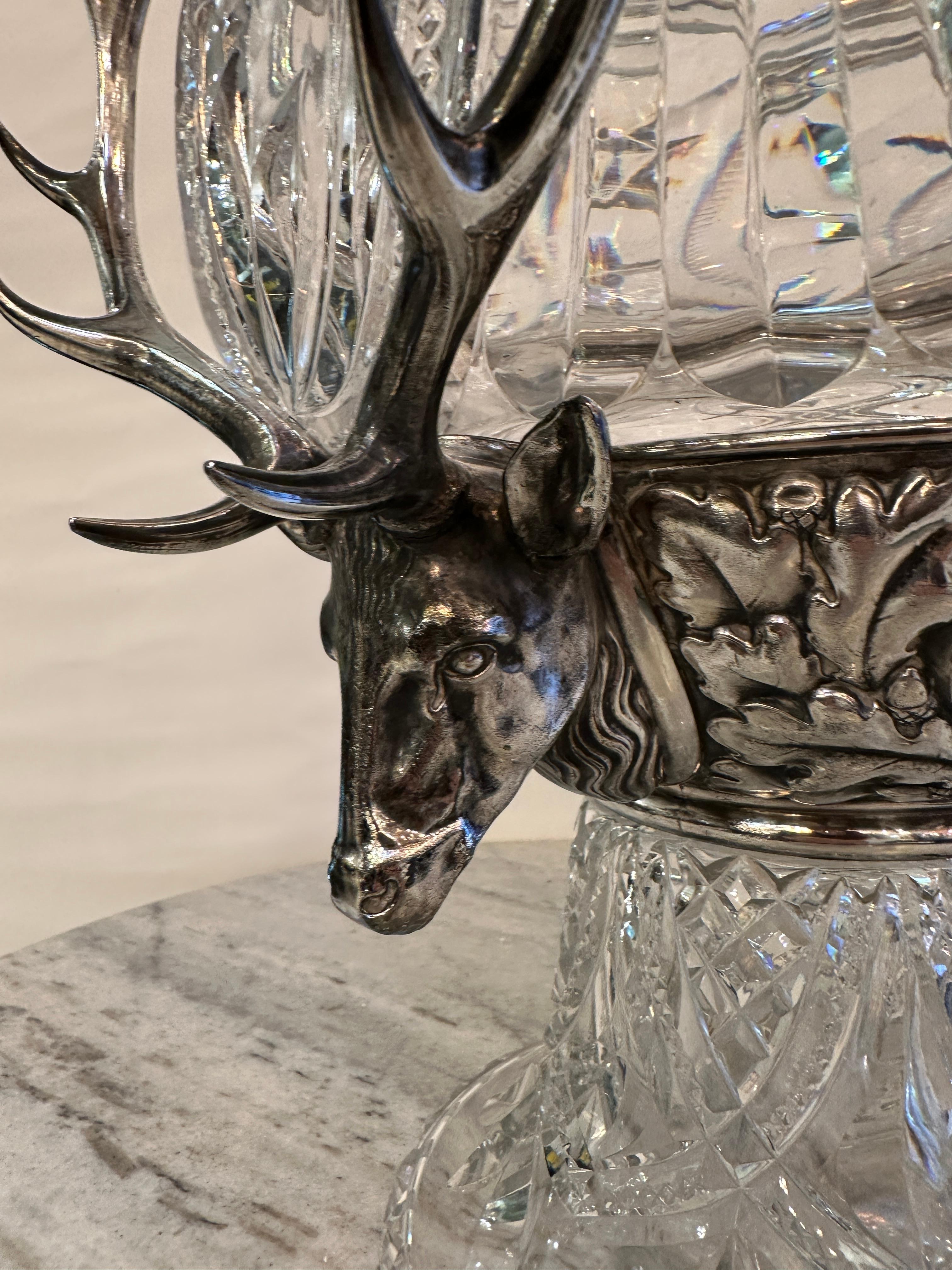 Punch Bowl with Deer Style and peacock , Jugendstil, Art Nouveau, Liberty, 1910 For Sale 1