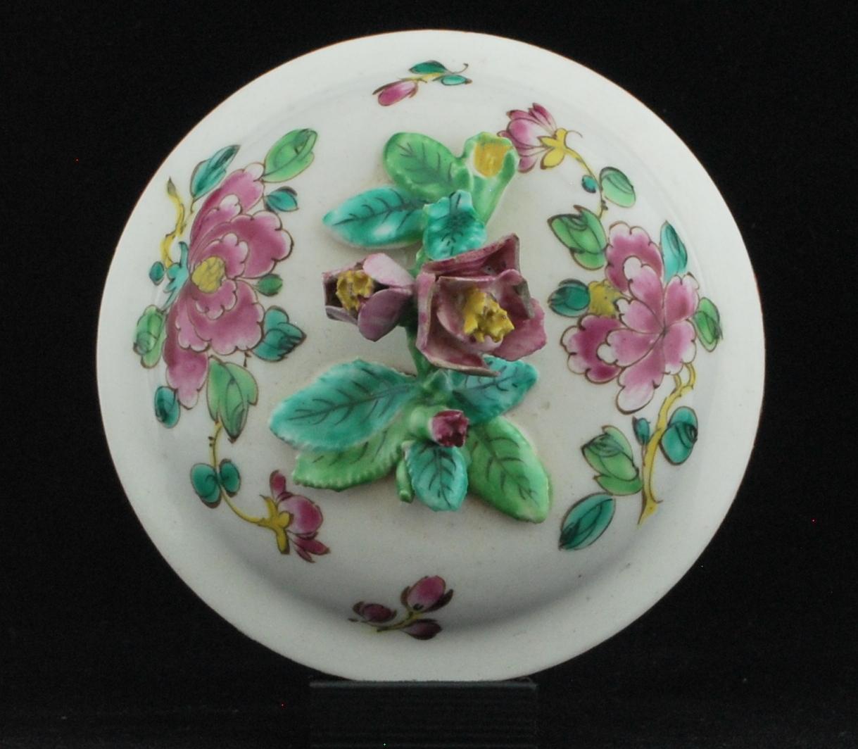 18th Century Punch Pot in the Famille Rose Style, Bow Porcelain Factory, circa 1757 For Sale