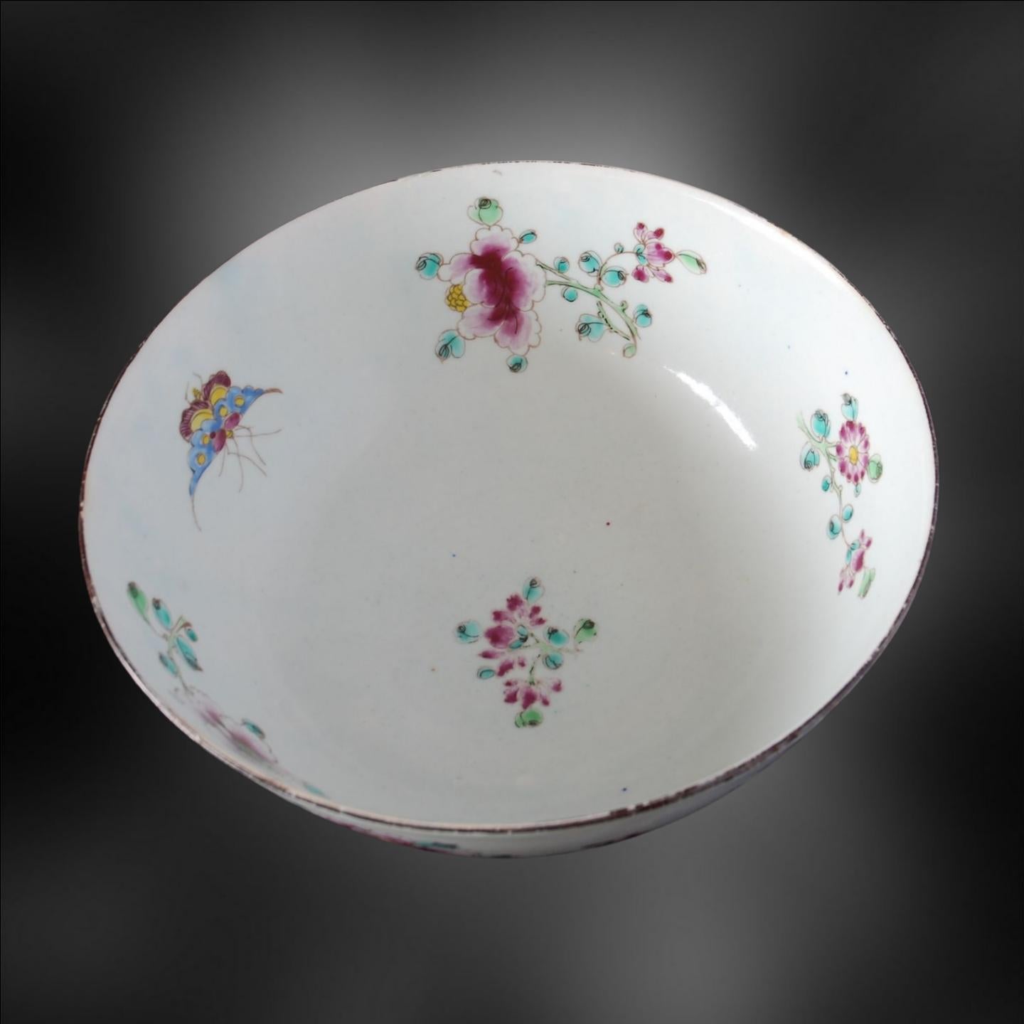 Punch Powl, Bow Porcelain Factory, circa 1755 For Sale 5