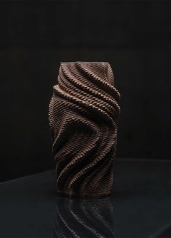 Puncta IV- Brown Stoneware Vase by deramic