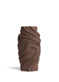 Puncta IV- Brown Stoneware Vase by deramic