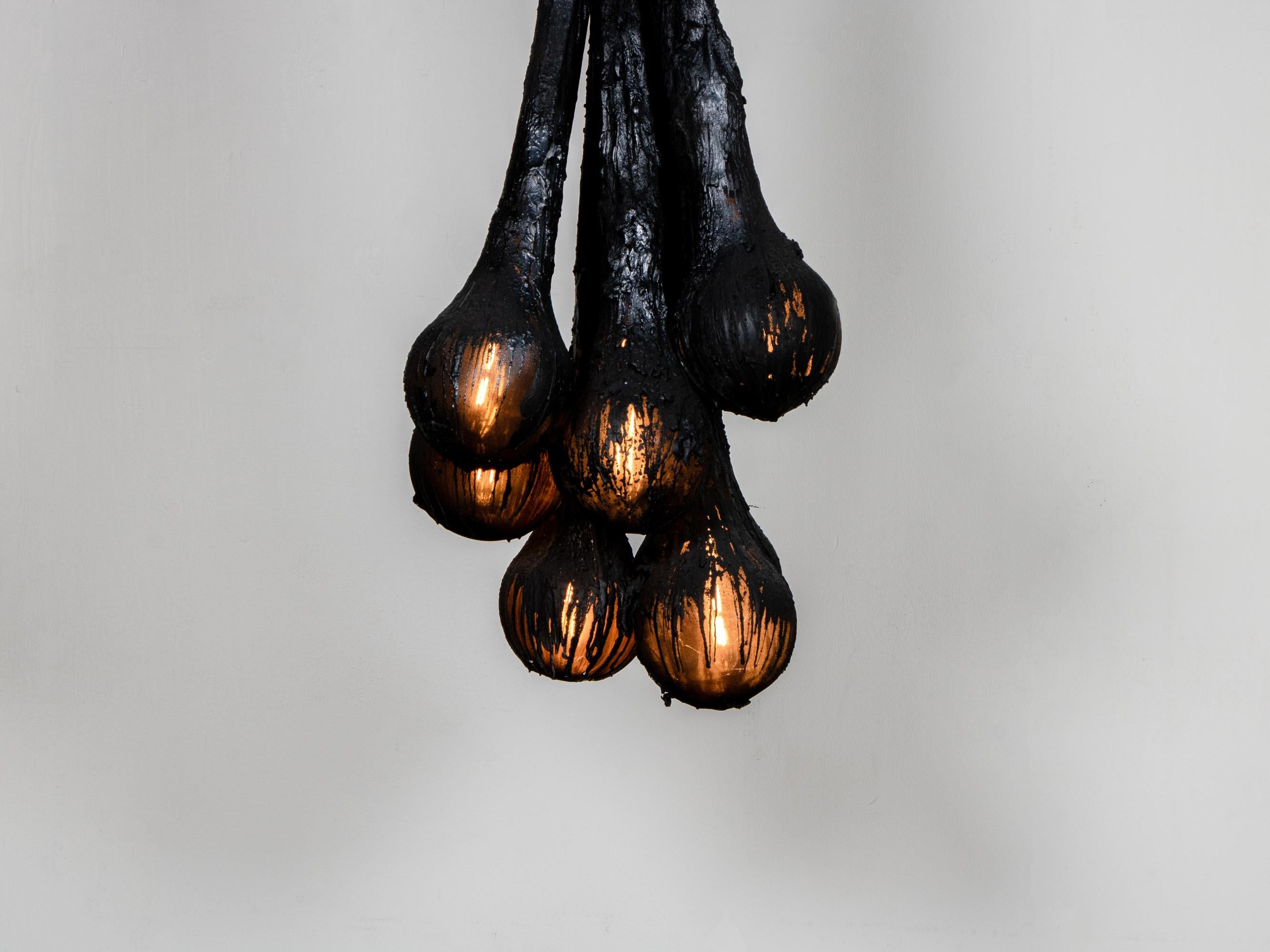 Pung lamp by Lucas Morten
2018 - Limited edition of 7
Dimensions: ø 50, H 127
Material: Resin

Pung Lamp is a work made to symbolize how human emotions are often stored in a dark fog. With this lamp, Lucas Morten wants to lighten those black holes
