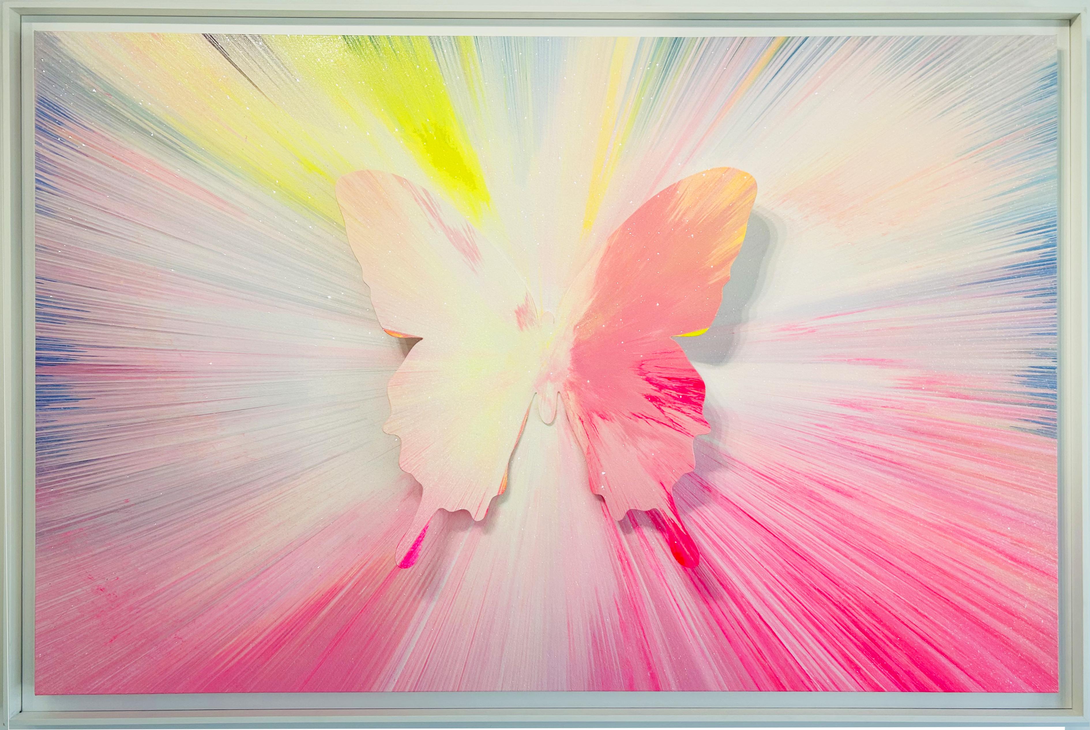 Butterfly Spin Pop Art rose avec poussière en diamant / Punk Me Tender n°378