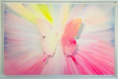 Rosa Spin Pop Art Schmetterling mit Diamantstaub / Punk Me Tender #378