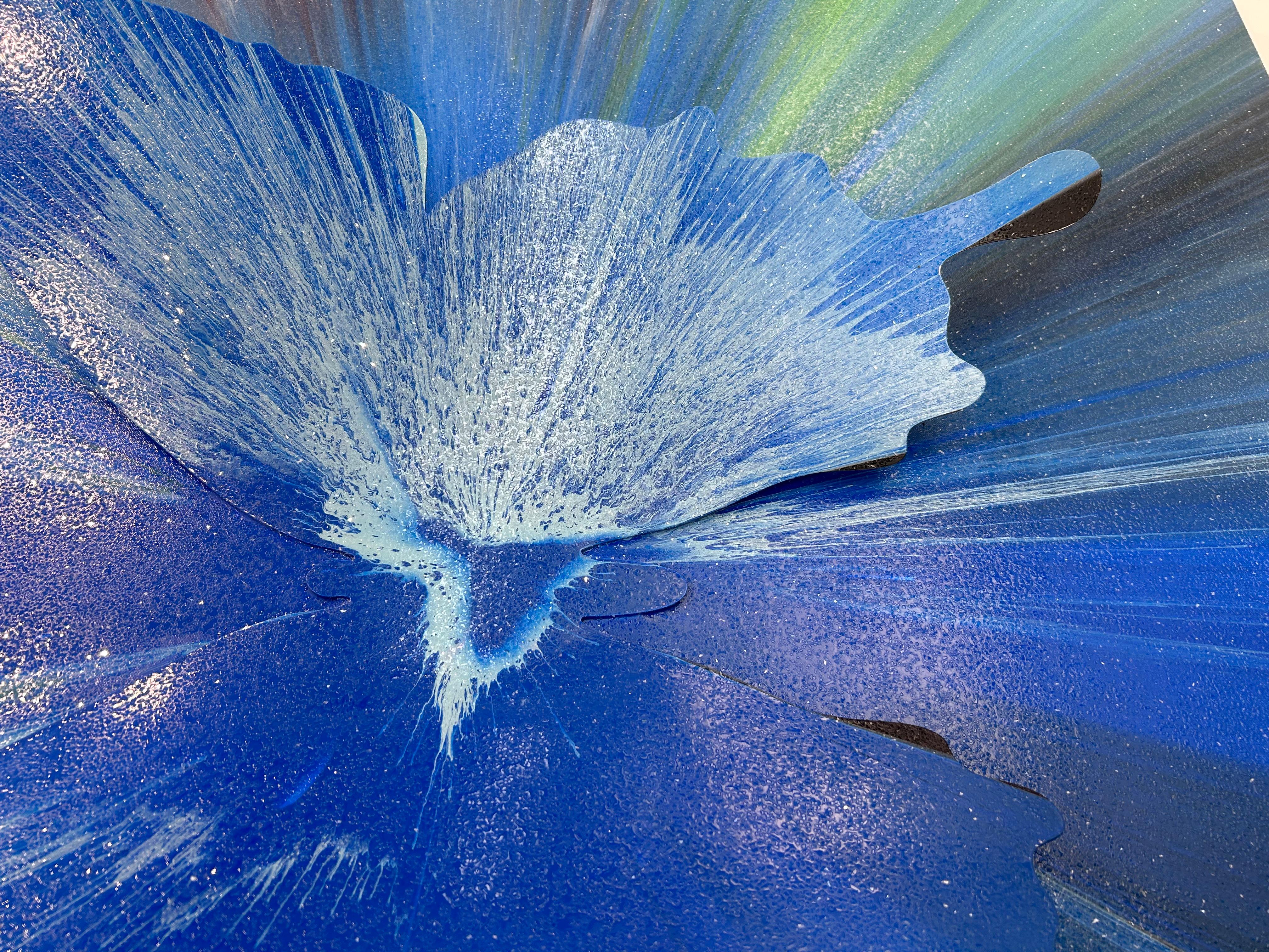 Butterfly Spin Pop Art bleu avec poussière en diamant / Punk Me Tender n° 354 en vente 2