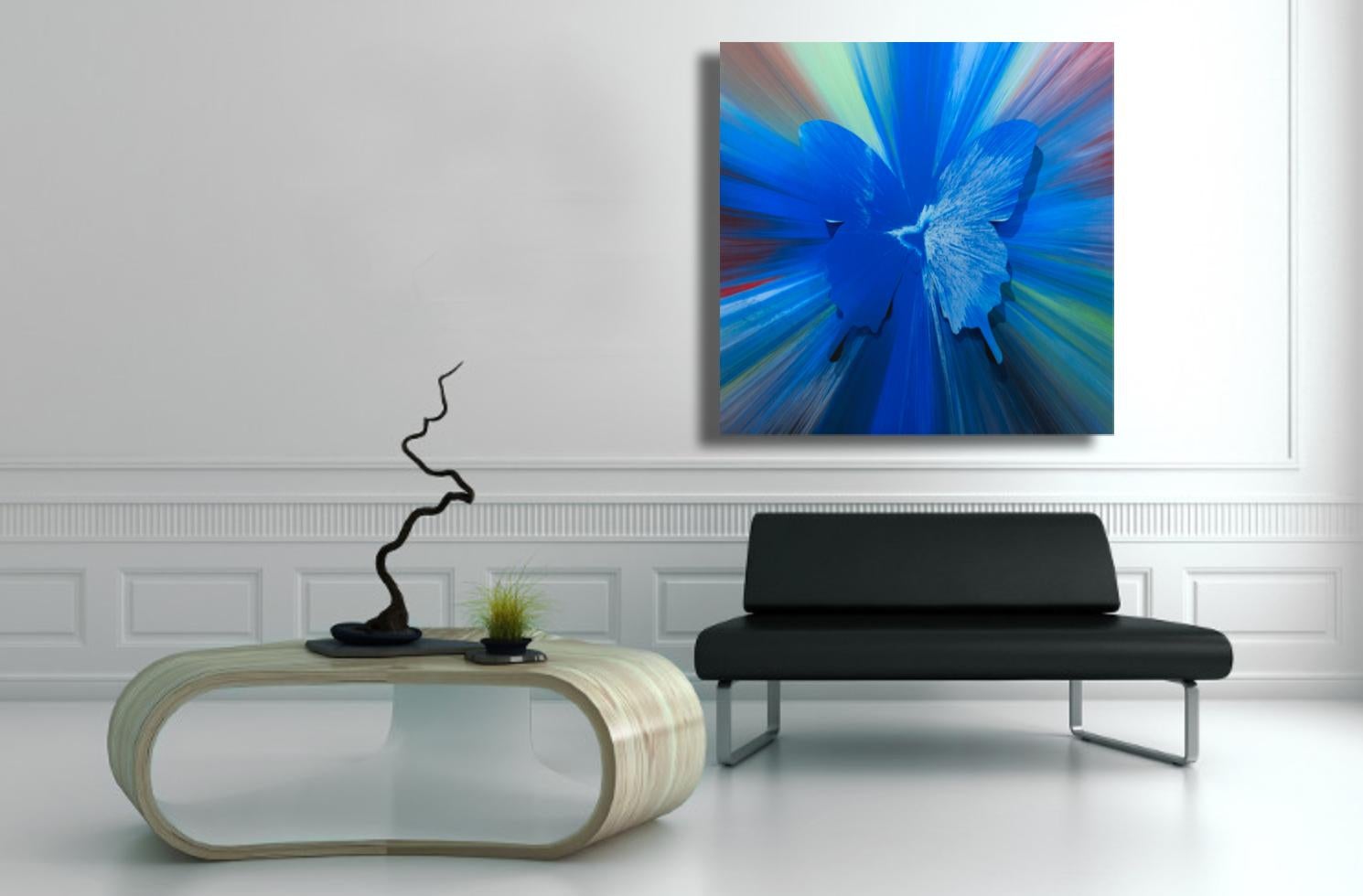 Butterfly Spin Pop Art bleu avec poussière en diamant / Punk Me Tender n° 354 en vente 3