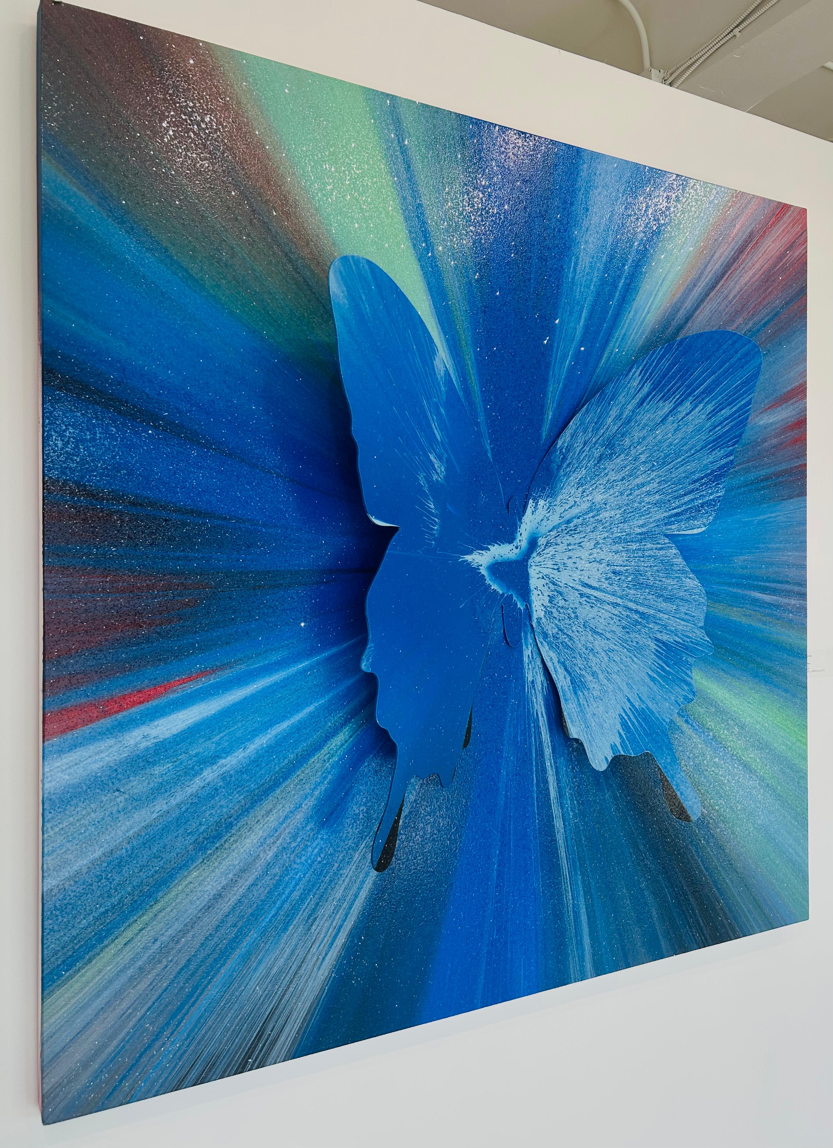 Butterfly Spin Pop Art bleu avec poussière en diamant / Punk Me Tender n° 354 en vente 4