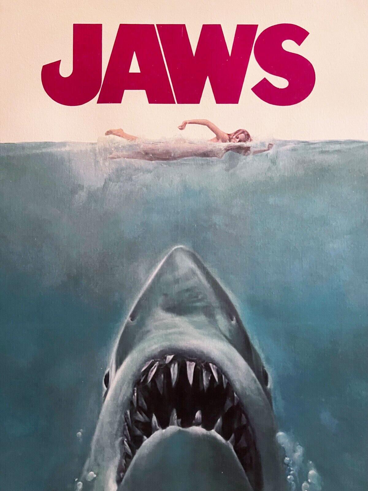 JAWS - 1975 ORIGINAL LINEN BACKED ONE SHEET MOVIE POSTER - Print by Punk Posters