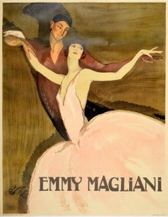 JEAN-GABRIEL DOMERGUE ORIGINAL VINTAGE POSTER EMMY MAGLIANI