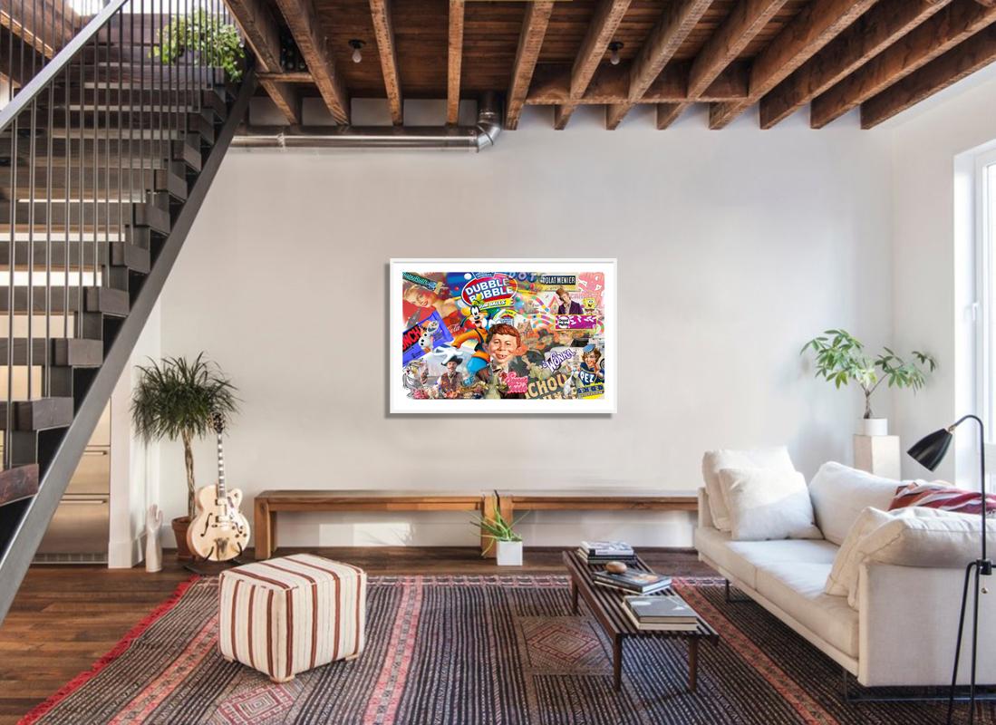 Artist: PUNK
Title: Sweet Tooth
Medium: Signed 
Numbered Limited Edition Giclée on Paper
Edition Size: 10
Image Size: 34” x 54”
Framed Size (Approx.): 41” x 61”
Colorful, nostalgic, and irresistibly playful — The Dentist by New York pop artist
