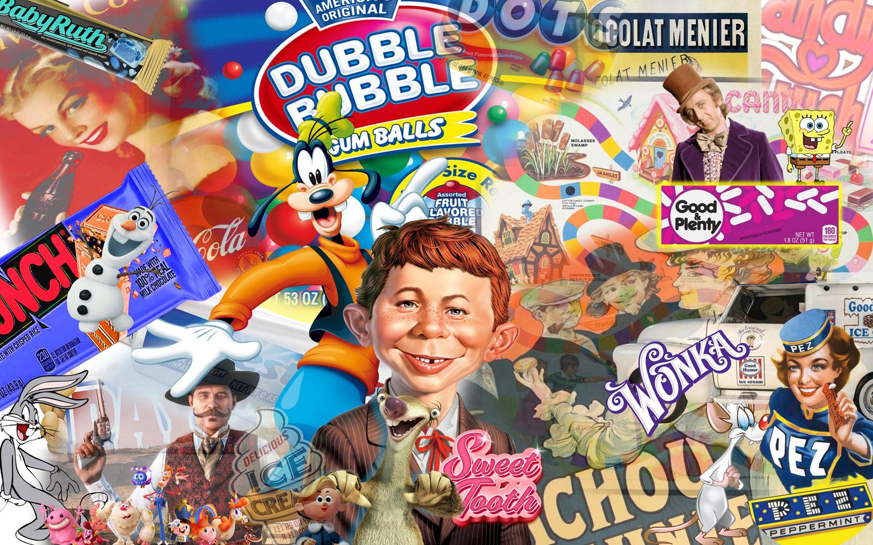 Punk Figurative Print - Sweet Tooth, large 41x61 inches Framed 2024