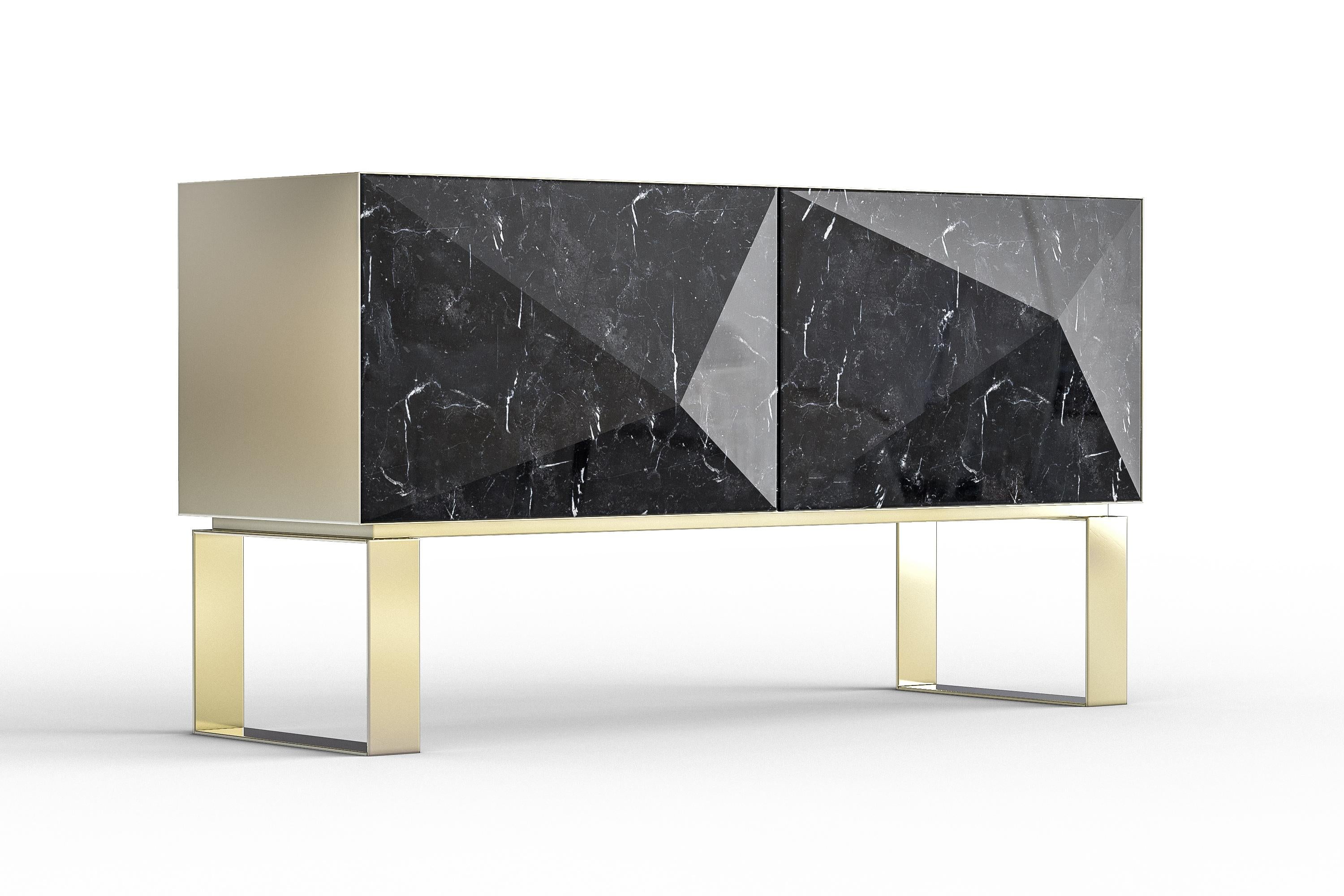 Punta cabinet by Marmi Serafini.
Materials: Marble and brass
Dimensions: 140 x 47 x 76 cm

Sharp but at the same time delicate marble cuts make the punta cabinet a refined and elegant piece of furniture that is embellished with a frame and a
