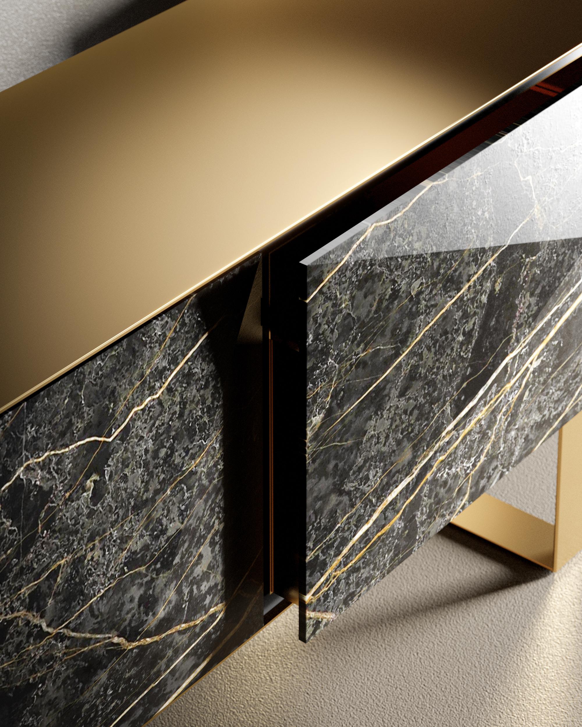 Italian Punta Marble Cabinet by Serafini For Sale
