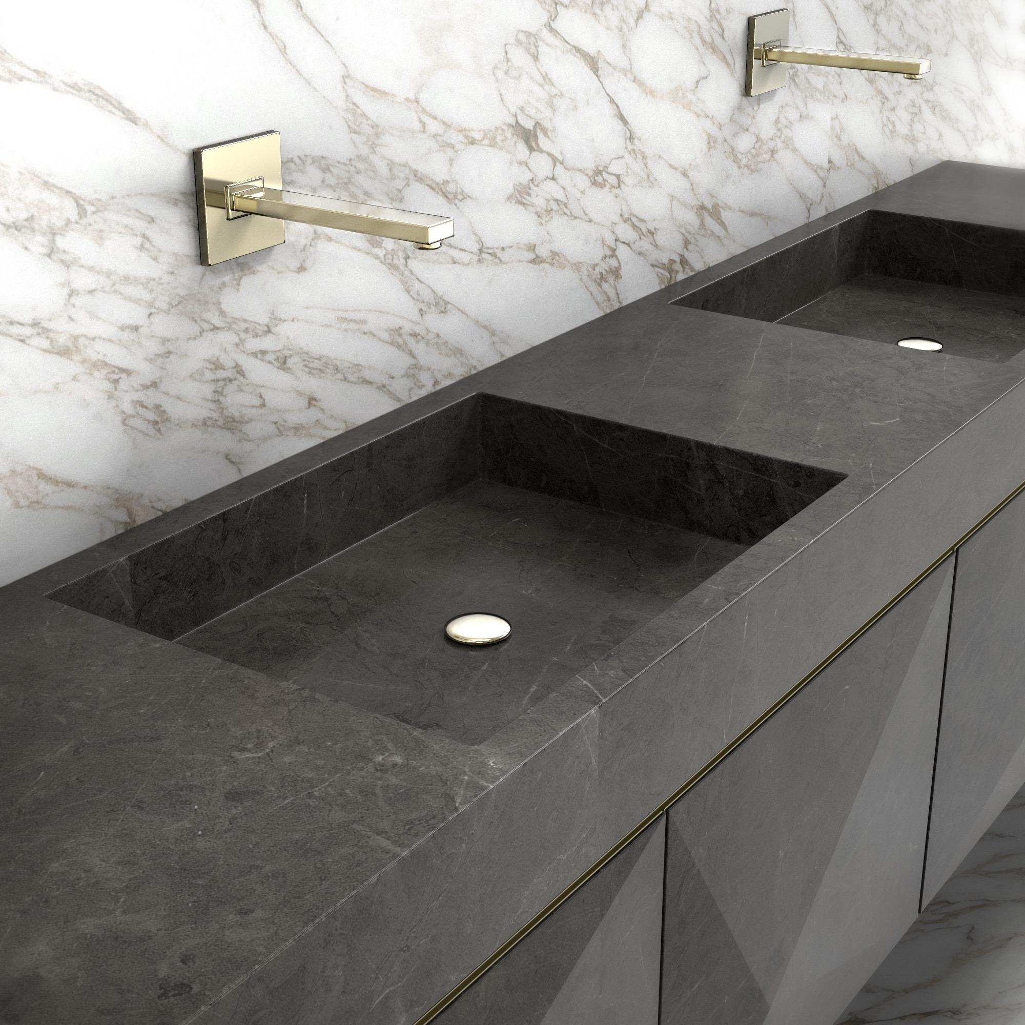 Modern PuntaDue Washbasin and Cabinet by Marmi Serafini For Sale