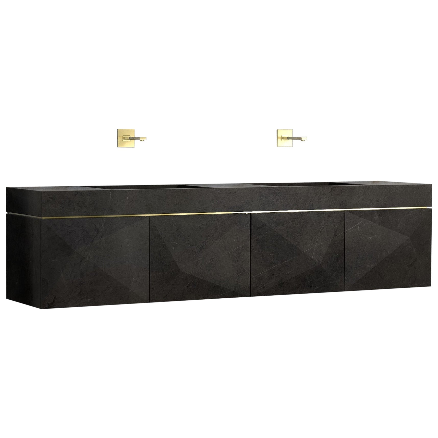 PuntaDue Washbasin and Cabinet by Marmi Serafini For Sale