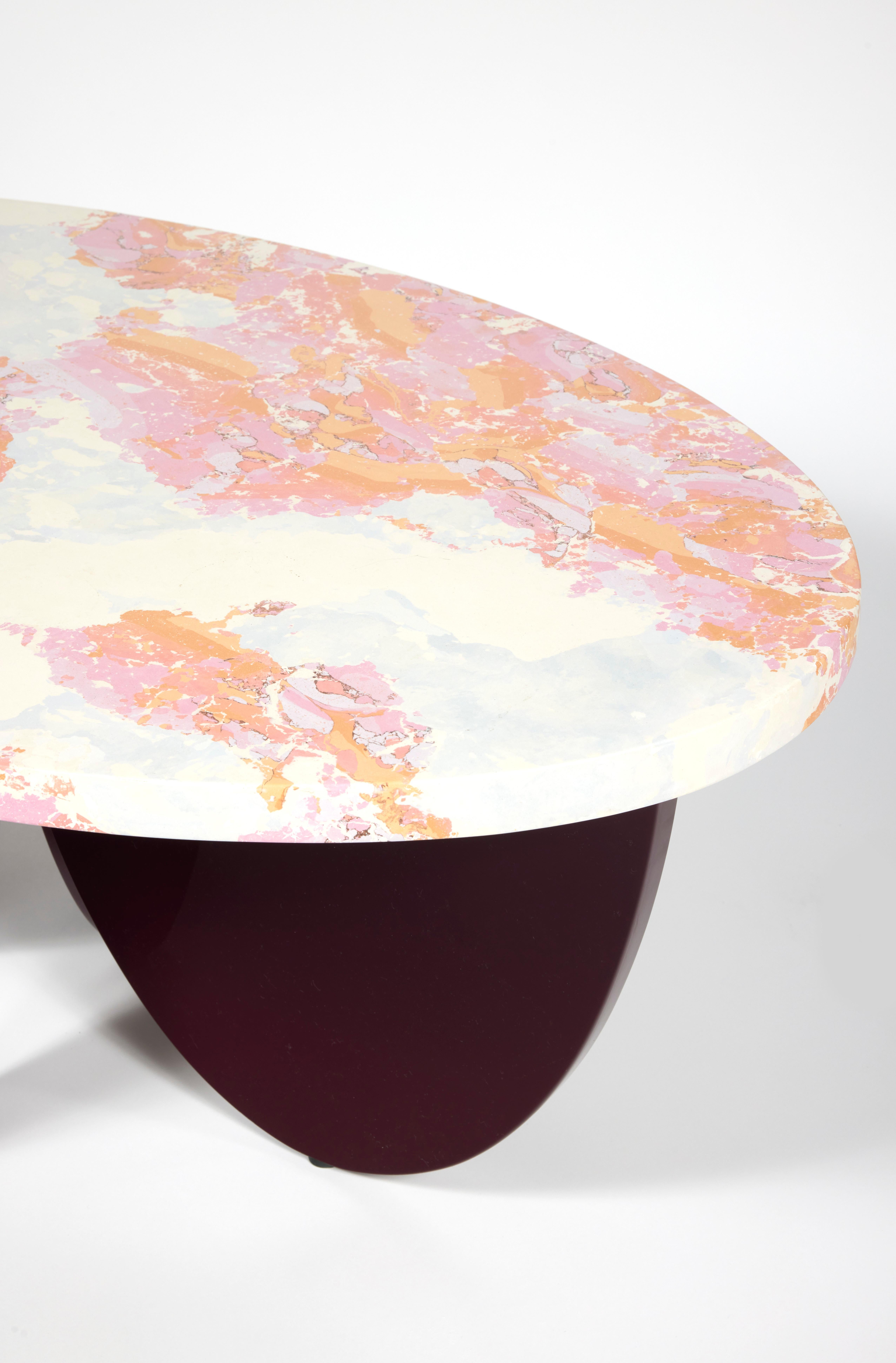 European Puntarella Stucco Lacquered Side Table Designed By Chloé Nègre For Sale