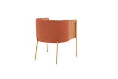 "Punto" Armchair in Wooden Multi laminate Upholstered with Golden Four Feet