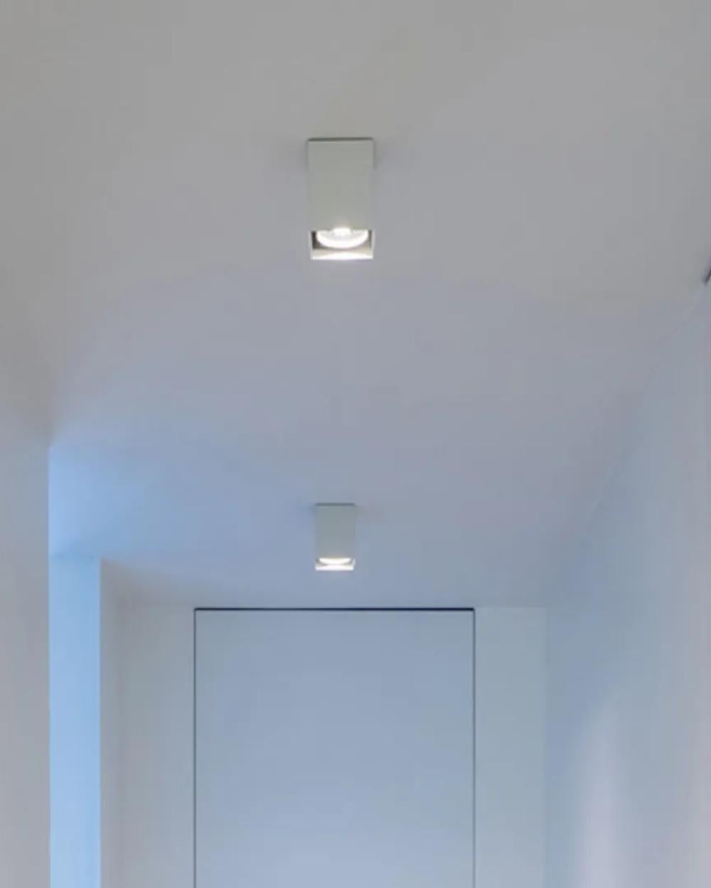 A tool to light.
The luminaire is pure form, a simple container for the light source.
Light is incorporated into the space, becoming an architectural element.

Available in different options: Matt White/Black Bicolor

Finish: Matt White
Max 17W
120V