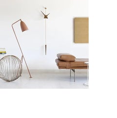 Punto Y Coma Gold Wall Clock by Nomon - Modern Wood & Brass Design