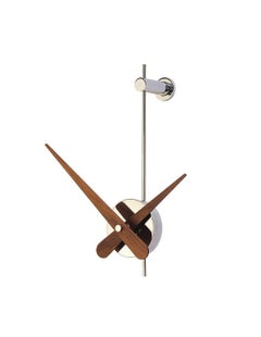 Punto Y Coma N Wall Clock by Nomon, Chrome & Walnut, Modern Design