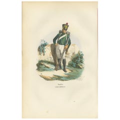 Pupilles of the Imperial Guard, Napoleonic Military Uniform Print, Paris 1843
