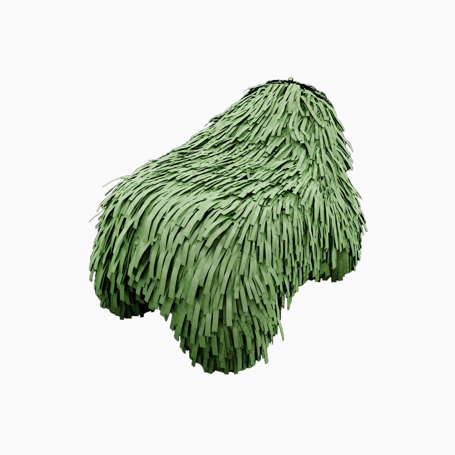 Puppy Pouffe green is a hip little seat with luxurious shaggy suede. This cute piece of furniture is a delight around the house like a new pup

For his debut creations, Marcantonio introduced “Vegetal Animal”, a concept that evokes strong emotions