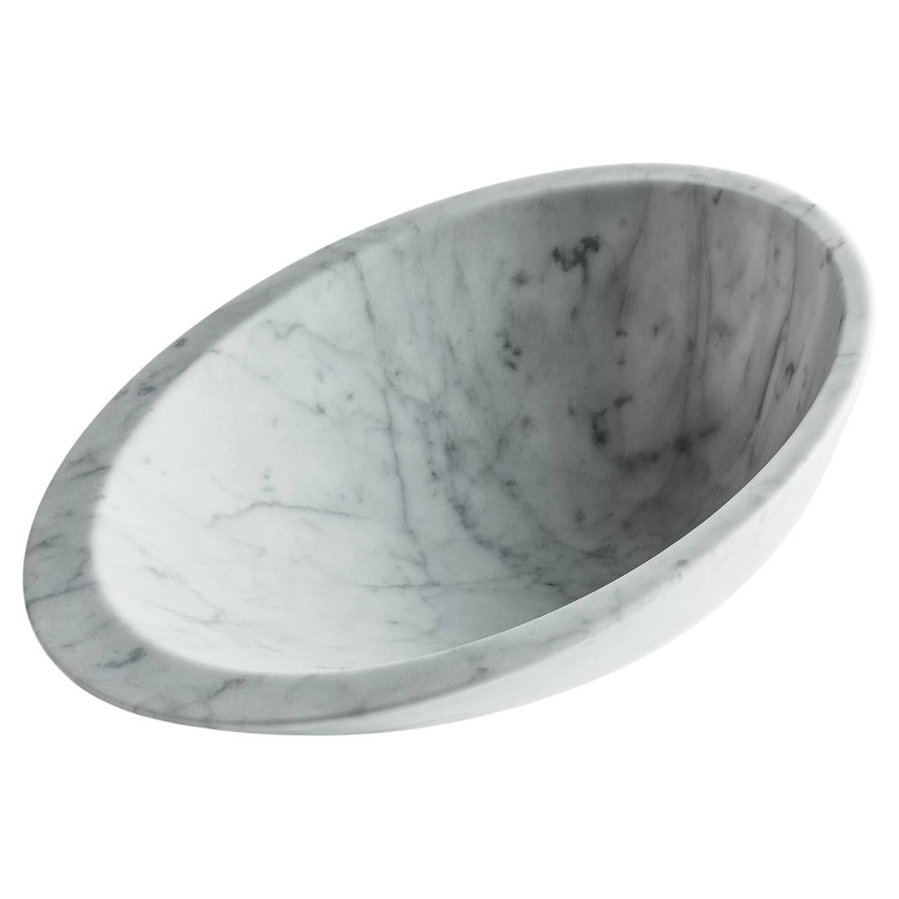 Pura Bowl in White Carrara Marble 