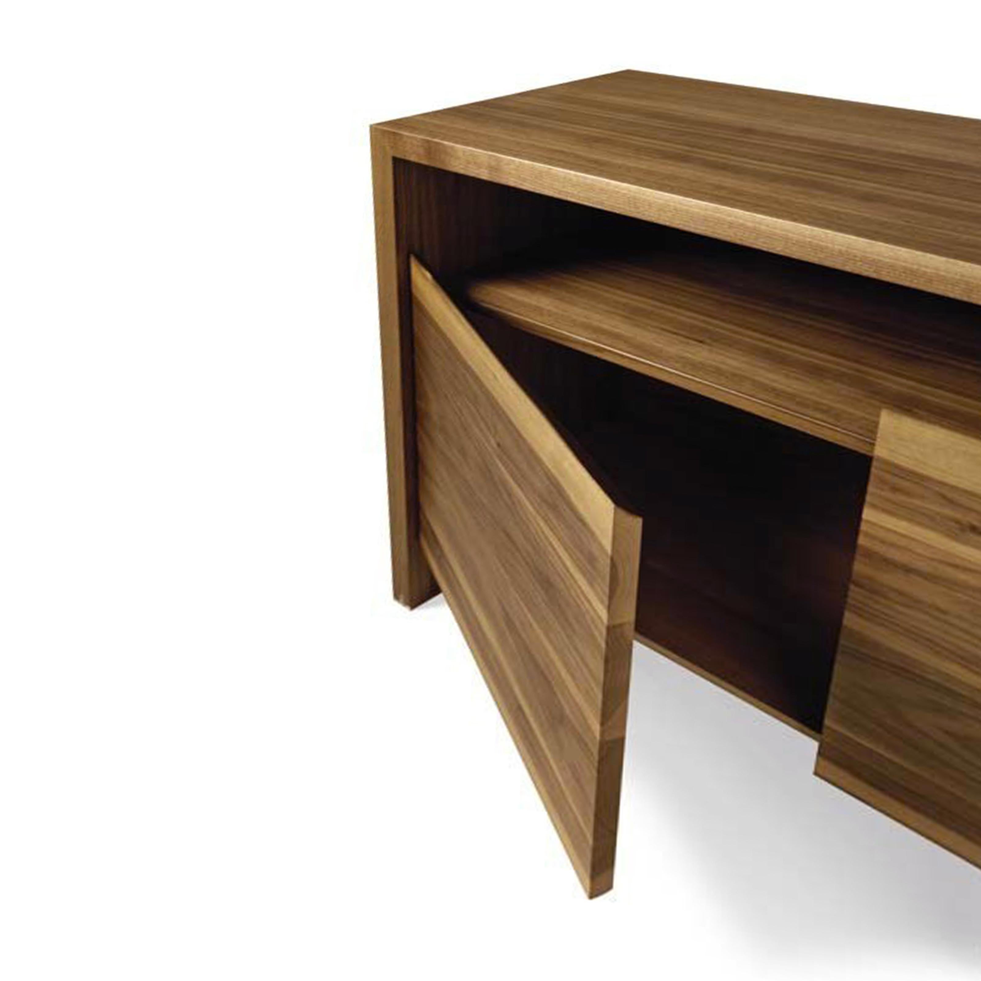 Modern Puraforma Solid Wood Sideborad, Walnut Natural Finish, Contemporary For Sale