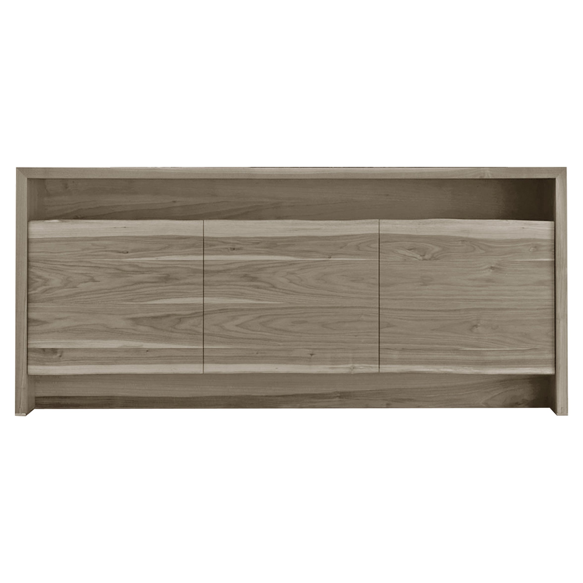 Aparador de Madera Maciza Puraforma, Acabado Nogal Gris Natural, Contemporáneo