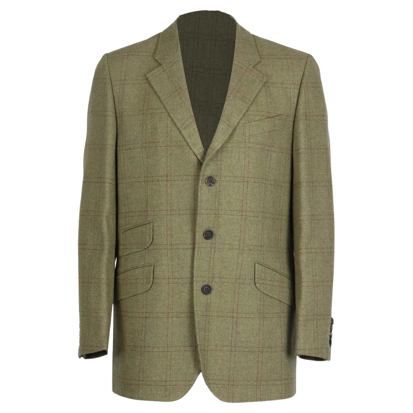 Purdey Men's Checked Wool Blend Tweed Blazer Large