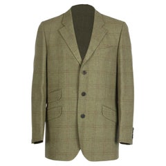 Purdey Men's Checked Wool Blend Tweed Blazer Large