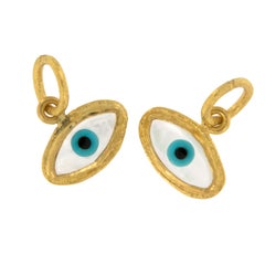 Breloque pendentif Evil Eye en or jaune 24 carats pur