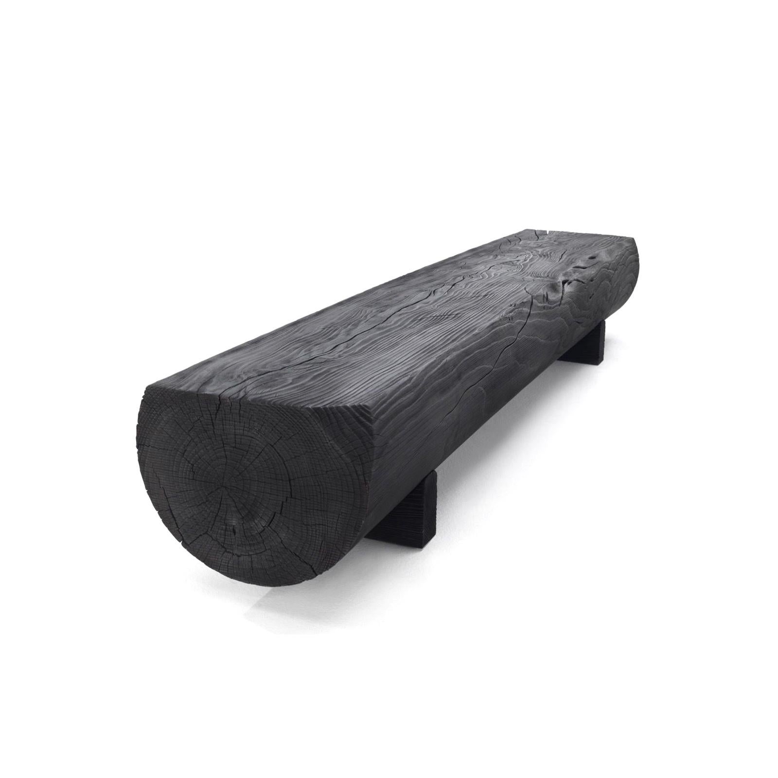 Italian Pure 94 Inches Black Cedar Bench By Matteo Thun For Sale
