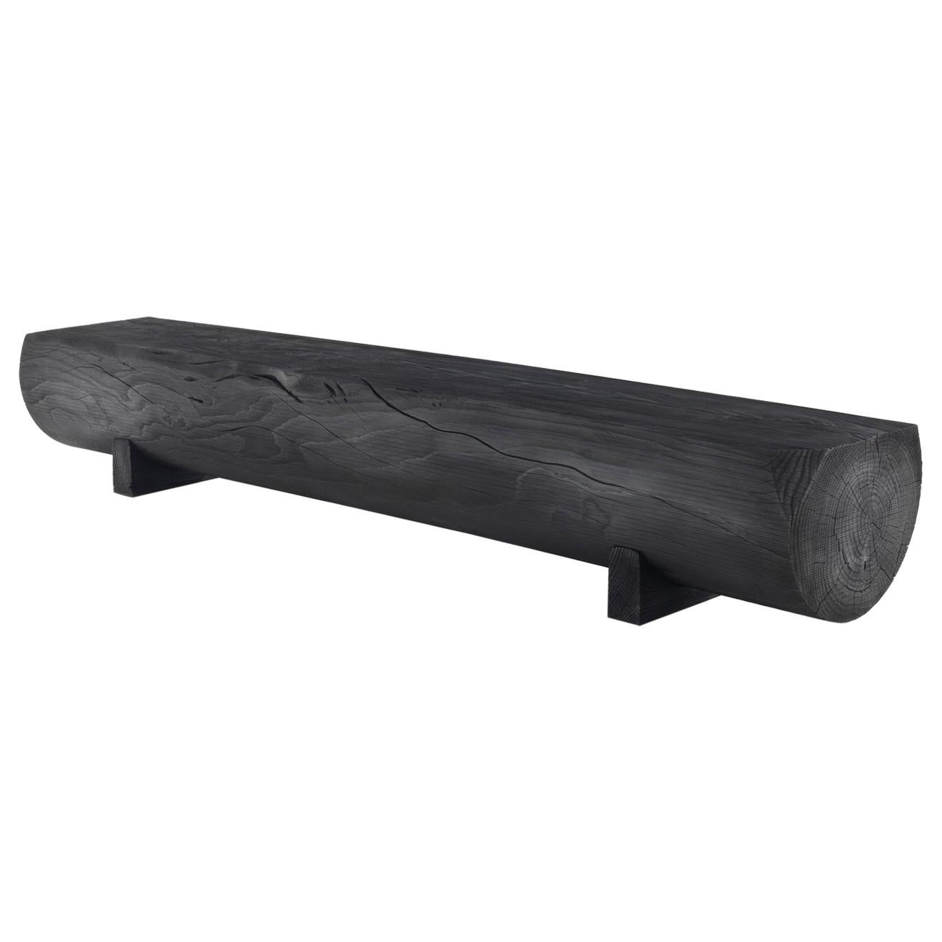 Pure 94 Inches Black Cedar Bench By Matteo Thun For Sale