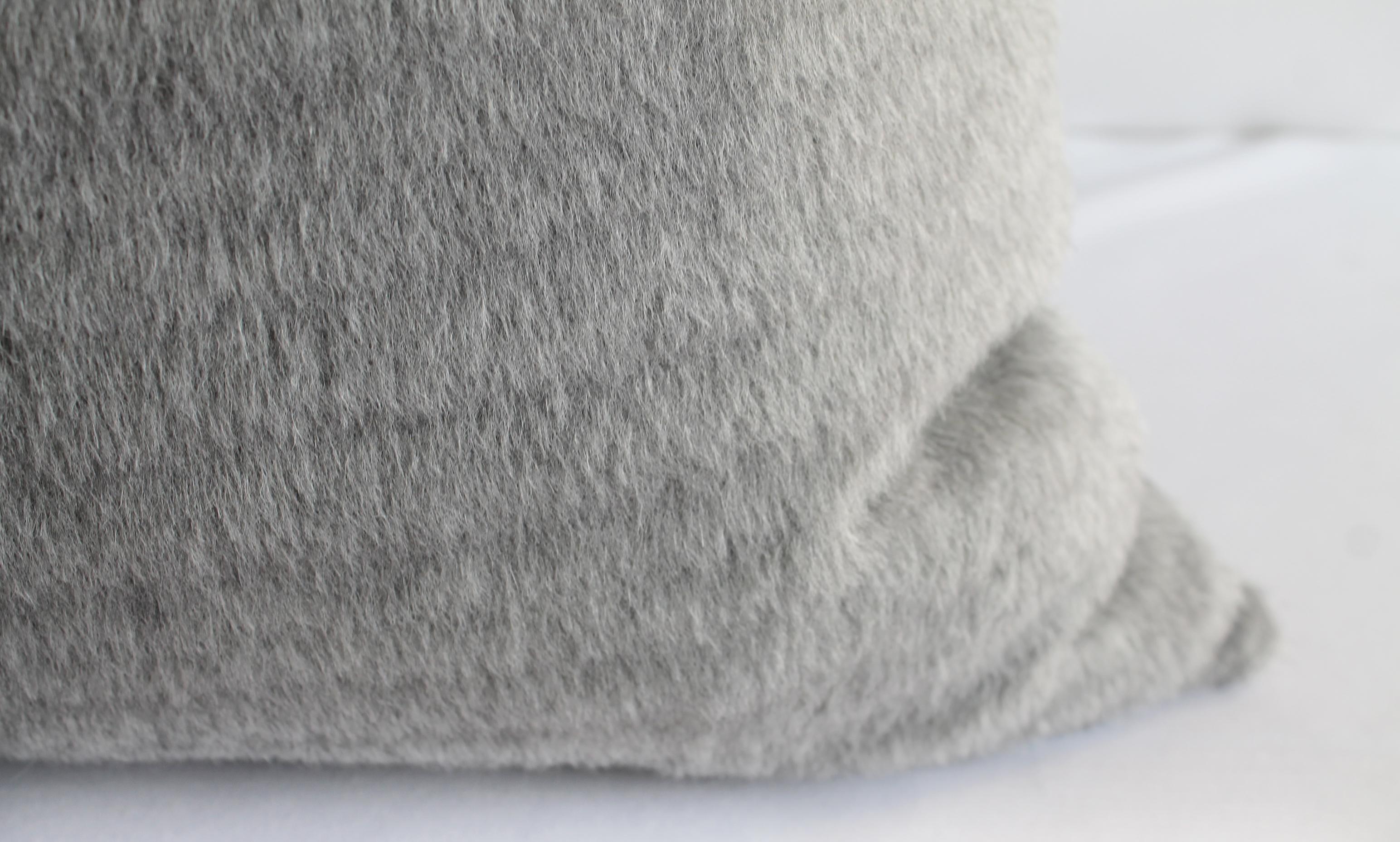 Minimalist Pure Alpaca and Linen Decorative Accent Pillows in Smoke Grey