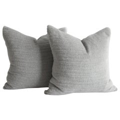 Pure Alpaca and Linen Decorative Accent Pillows in Smoke Grey