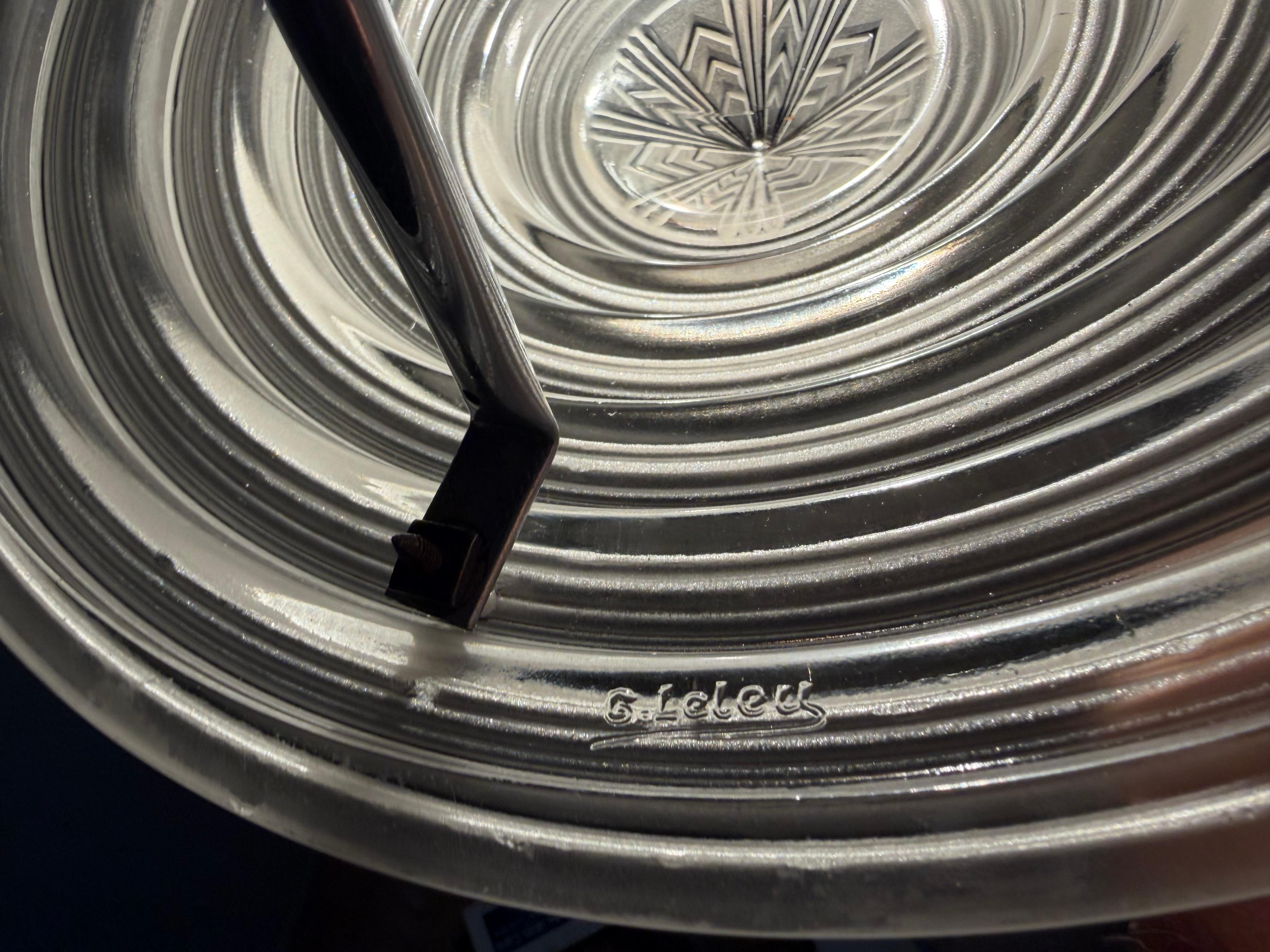 Art déco Pendentif en verre multicouche, signé G Leleu, de style Art Déco et de taille parfaite en vente