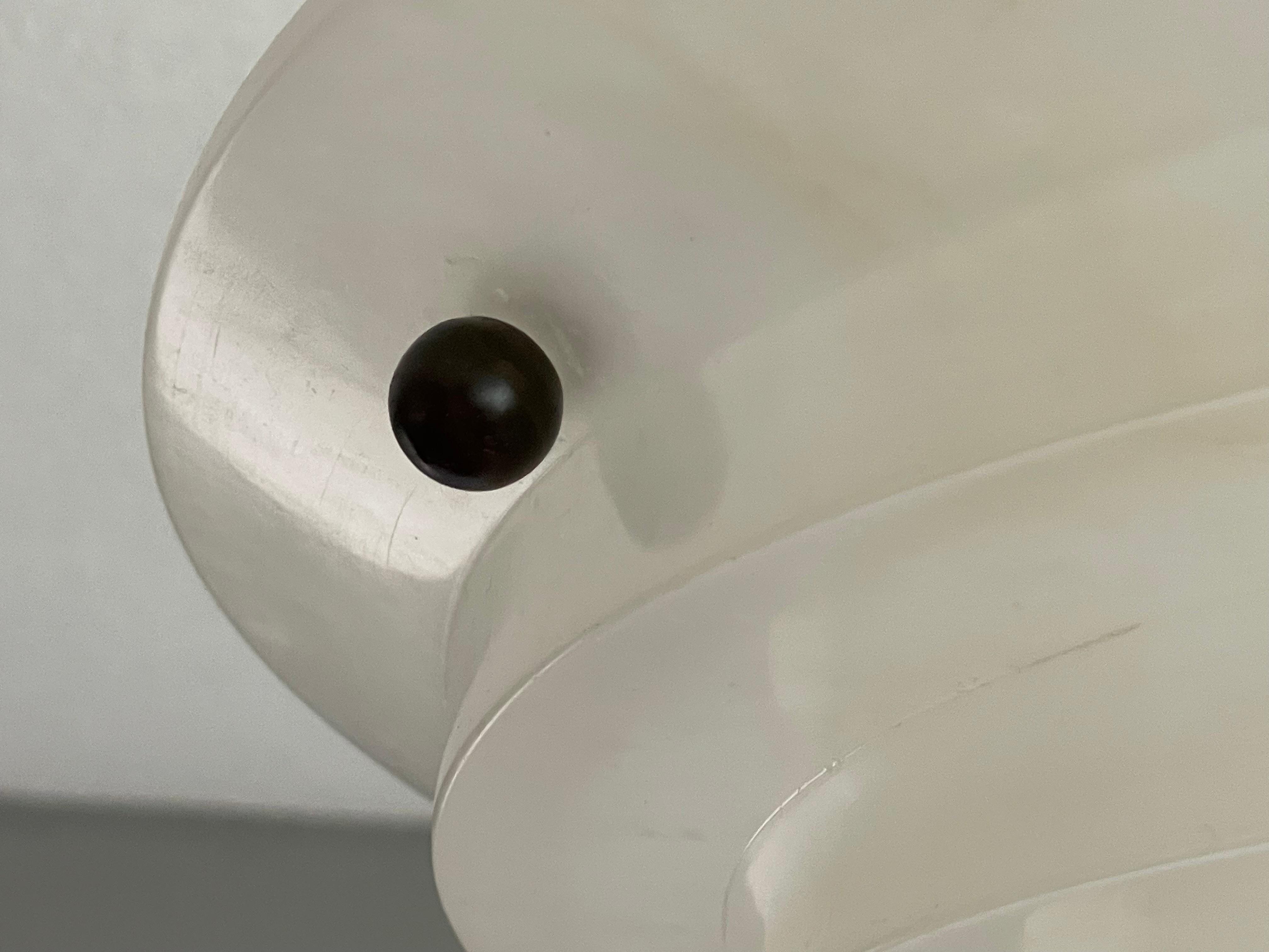 Pure Art Deco Layered Alabaster Pendant / Flush Mount W. Matching Brass Canopy 5