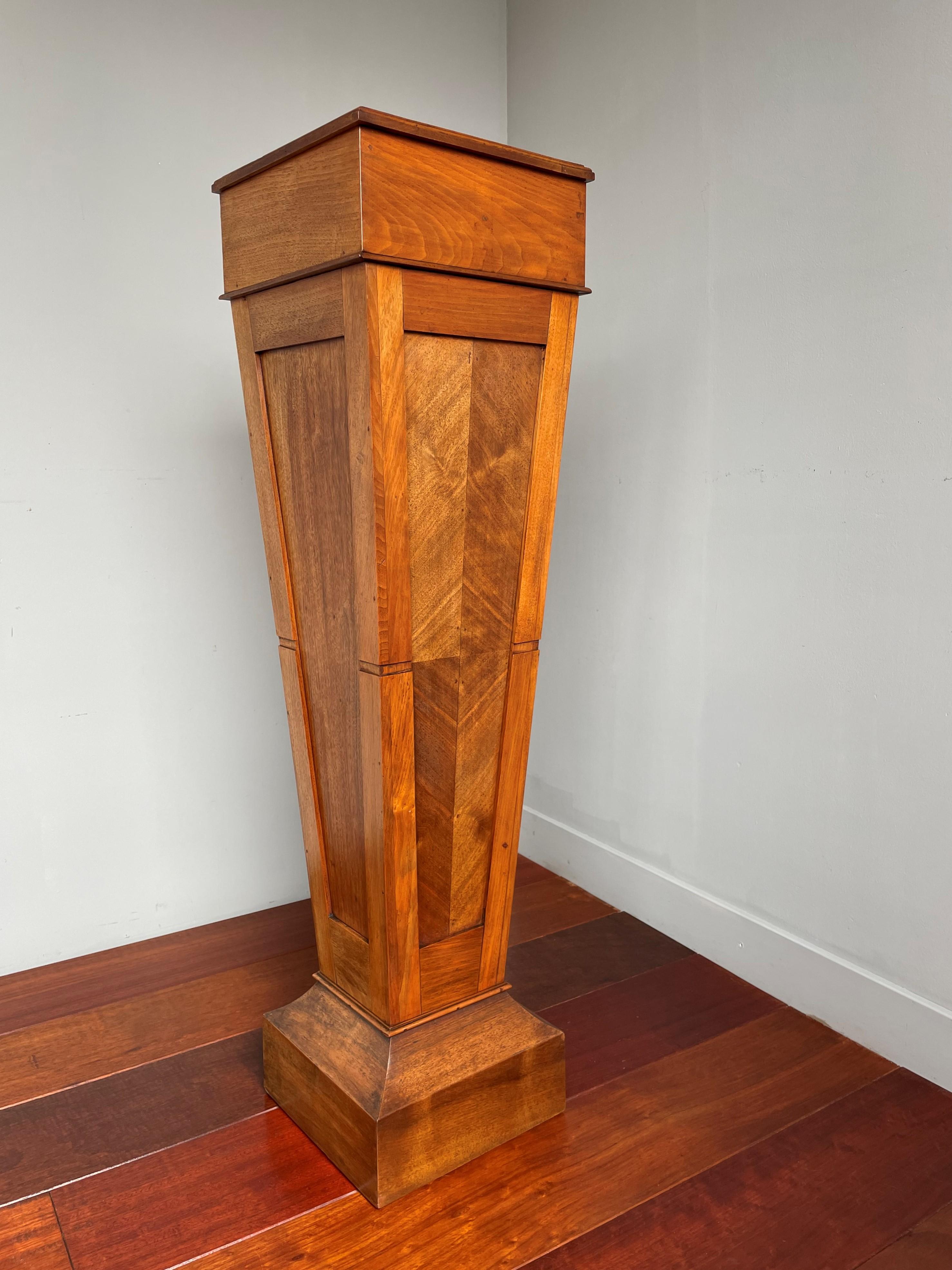 Pure Art Deco Teakwood Pedestal / Sculpture Stand for a Bust Sculpture Vase Etc. 3