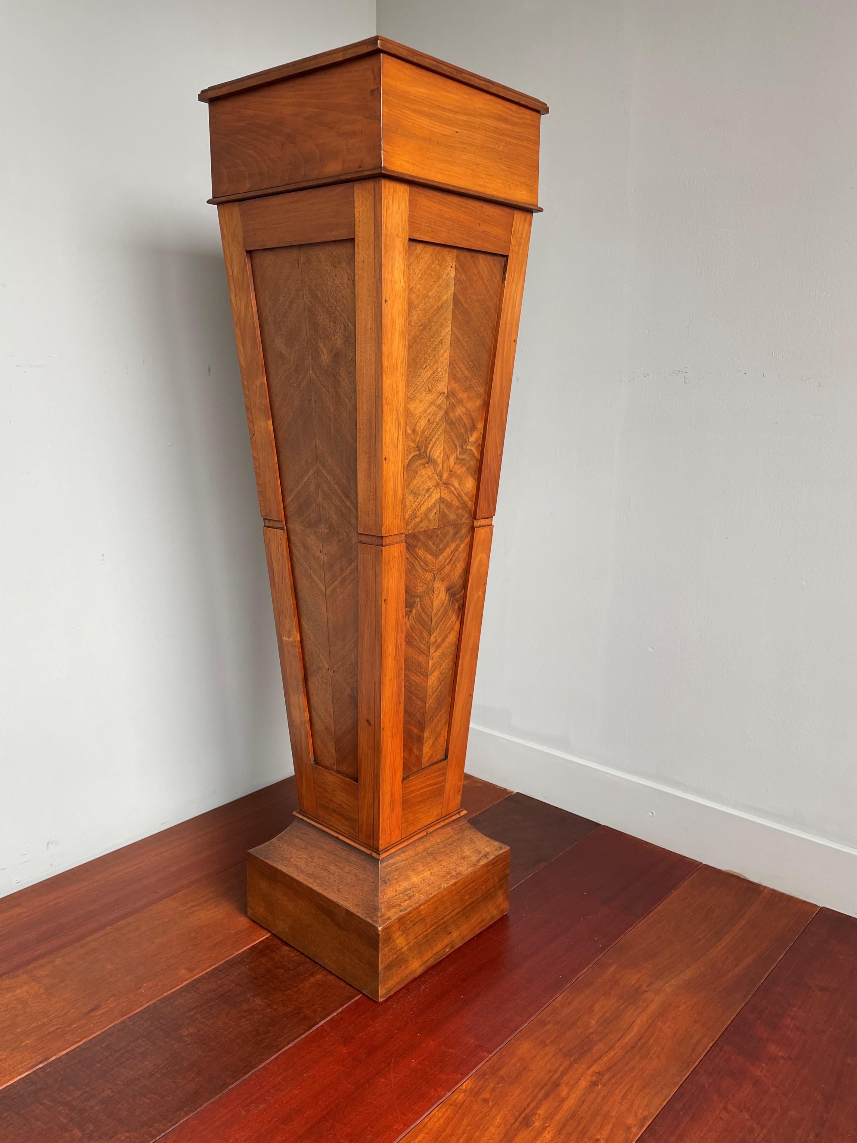 Pure Art Deco Teakwood Pedestal / Sculpture Stand for a Bust Sculpture Vase Etc. 9
